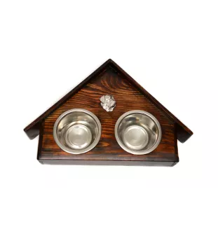 Rottweiler, Rott, Rottie I - wooden stand with bowls for a dog, decorative dog bowls, a gift for adopting a dog from the Art-Dog brand