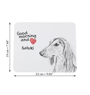 Saluki, Persian Greyhound, Arabian hound, Gazelle hound I - mouse pad with print, personalized dog-themed mouse pad, unique gadget for an office worker by Art-Dog brand