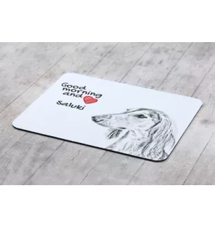 Saluki, Persian Greyhound, Arabian hound, Gazelle hound I - mouse pad with print, personalized dog-themed mouse pad, unique gadget for an office worker by Art-Dog brand