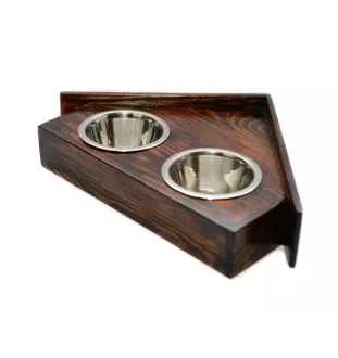 Rottweiler, Rott, Rottie II - wooden stand with bowls for a dog, decorative dog bowls, a gift for adopting a dog from the Art-Dog brand
