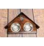 Rottweiler, Rott, Rottie II - wooden stand with bowls for a dog, decorative dog bowls, a gift for adopting a dog from the Art-Dog brand