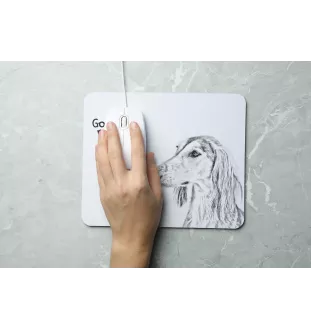 Saluki, Persischer Windhund I - Mauspad mit Druck, personalisiertes Mauspad mit Hund, einzigartiges Gadget für Büroangestellte von Art-Dog.