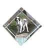 St. Bernhardshund, Bernhardiner - Kristallwürfel mit Bild, Pferdebild im Kristall, sechseckiger Papierclip der Marke Art-Dog