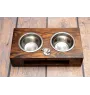 Rottweiler, Rott, Rottie I - wooden stand with bowls for a dog, steel dog bowls, a gift for adopting a dog from the Art-Dog brand