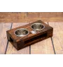 Rottweiler, Rott, Rottie I - wooden stand with bowls for a dog, steel dog bowls, a gift for adopting a dog from the Art-Dog brand