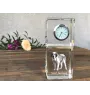 St. Bernard, Saint Bernard, Alpine Mastiff, Bernhardiner - crystal clock with a photo, a photo of a dog in crystal, personalized desk clock by Art-Dog brand