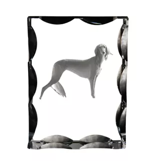 Saluki, Persischer Windhund I - Kristall mit einem Hundebild, Glasstatuette mit einem Bild, einzigartiger Bilderrahmen der Marke Art-Dog