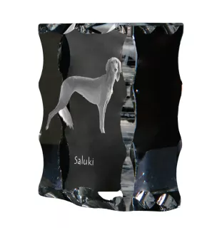 Saluki, Lévrier persan I - cristal avec photo de chien, statuette en verre avec photo, cadre exceptionnel avec photo de la marque Art-Dog