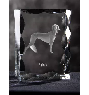 Saluki, Lévrier persan I - cristal avec photo de chien, statuette en verre avec photo, cadre exceptionnel avec photo de la marque Art-Dog