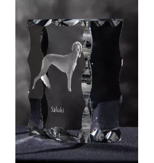 Saluki, Lévrier persan I - cristal avec photo de chien, statuette en verre avec photo, cadre exceptionnel avec photo de la marque Art-Dog