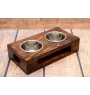 Rottweiler, Rott, Rottie II - wooden stand with bowls for a dog, steel dog bowls, a gift for adopting a dog from the Art-Dog brand