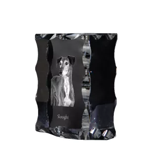Saluki, Lévrier persan - cristal avec photo de chien, statuette en verre avec photo, cadre exceptionnel avec photo de la marque Art-Dog