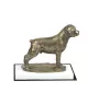 Rottweiler - Hundestatue, Figur auf weißem Sockel, Trophäe für die Art-Dog-Hundeaustellung.