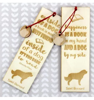 St. Bernard, Saint Bernard, Alpine Mastiff, Bernhardiner - dog bookmark, personalized bookmark, gift for bookworm from Art-Dog brand