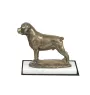 Rottweiler, Rott, Rottie - dog figurine, statue on white marble, trophy for Art-Dog dog show exhibition