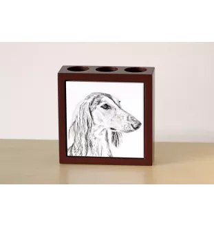 Saluki, Persischer Windhund I - Stifthalter mit Hund, Schreibtischorganizer mit Aufdruck, personalisierte Schreibtischdekoration der Marke Art-Dog