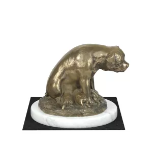 Rottweiler, Rott, Rottie I - dog figurine, statue on white marble, trophy for Art-Dog dog show exhibition
