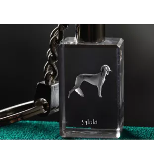 Saluki, Persischer Windhund I - Schlüsselanhänger aus Kristall mit Hundefoto, beleuchteter Schlüsselanhänger, einzigartiges Geschenk der Marke Art-Dog