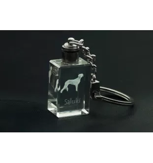 Saluki, Persischer Windhund I - Schlüsselanhänger aus Kristall mit Hundefoto, beleuchteter Schlüsselanhänger, einzigartiges Geschenk der Marke Art-Dog