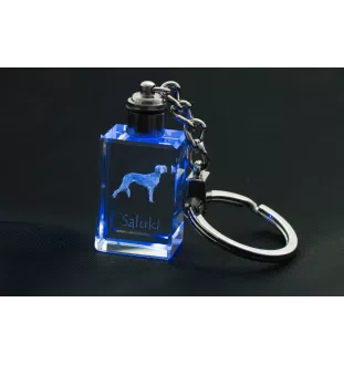 Saluki, Lévrier persan I - Porte-clés en cristal avec photo de chien, porte-clés lumineux, cadeau unique de la marque Art-Dog