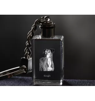 Saluki, Lévrier persan - Porte-clés en cristal avec photo de chien, porte-clés lumineux, cadeau unique de la marque Art-Dog