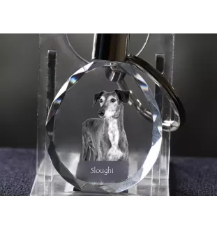 Saluki, Lévrier persan - pendentif avec une photo de chien, porte-clés en cristal dans une boîte cadeau, un cadeau unique par Art-Dog