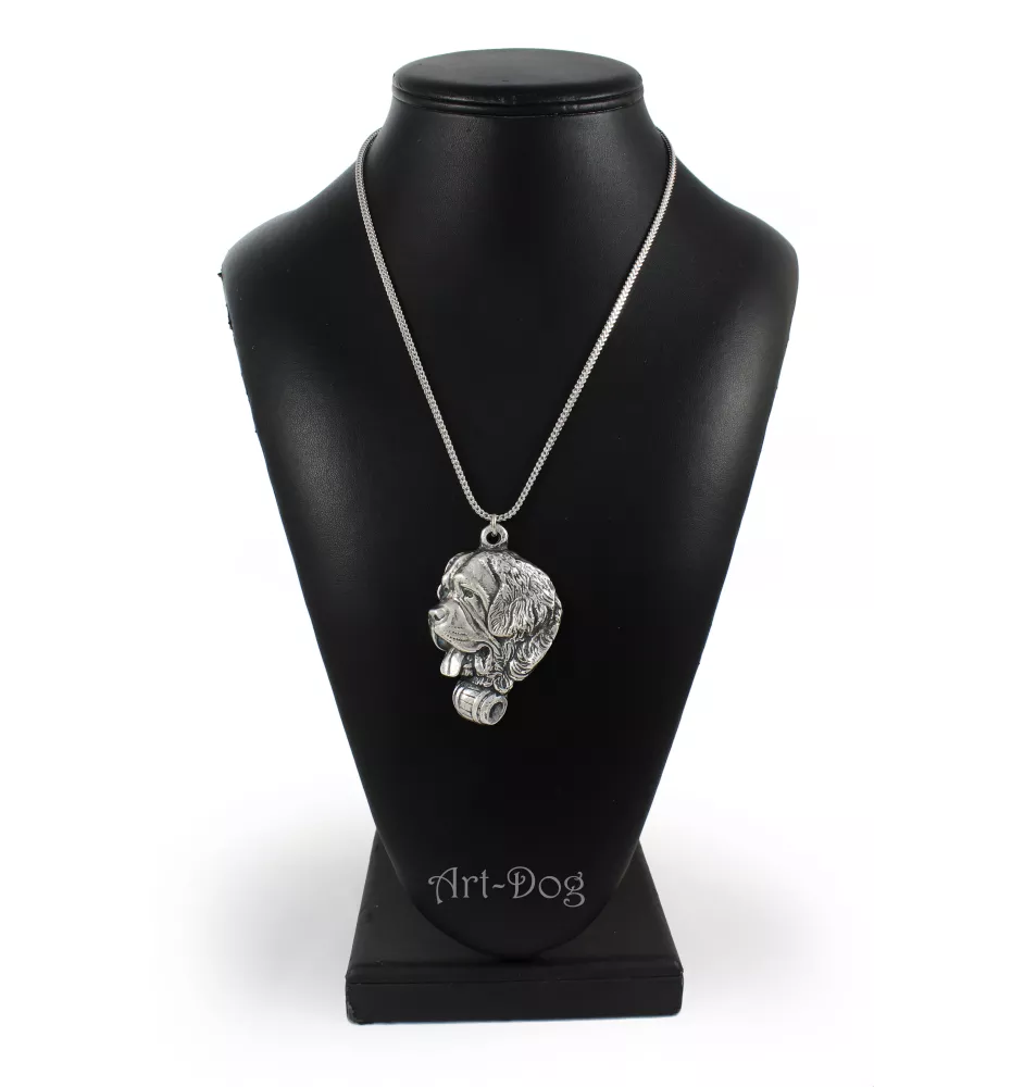 St. Bernard, Saint Bernard, Alpine Mastiff, Bernhardiner - necklace with a dog, dog pendant on a silver chain, unique jewelry from the Art-Dog brand