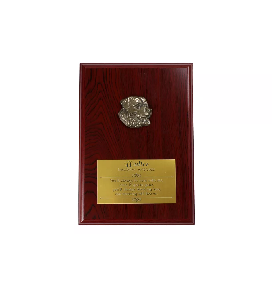 Rottweiler I - Flachrelief eines Hundes, kleiner Dekor, realistische Plakette mit Hund von der Marke Art-Dog