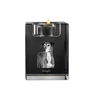 Saluki, Persian Greyhound, Arabian hound, Gazelle hound - Candle holder with dog photo, crystal tealight holder, personalised gift by Art-Dog brand
