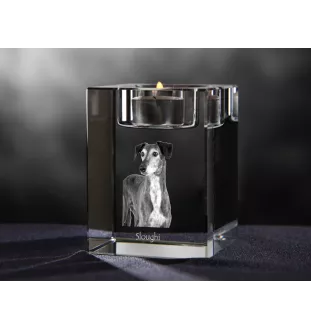 Saluki, Persian Greyhound, Arabian hound, Gazelle hound - Candle holder with dog photo, crystal tealight holder, personalised gift by Art-Dog brand