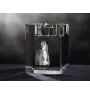 Saluki, Lévrier persan - Bougeoir avec photo de chien, porte bougie en cristal, cadeau personnalisé par la marque Art-Dog