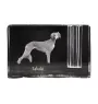 Saluki, Persischer Windhund I - Stifthalter, Kristallorganizer mit Hundefoto, einzigartige Schreibtischdekoration der Marke Art-Dog