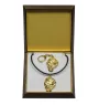 St. Bernhardshund, Bernhardiner - Schlüsselanhänger und Halskette mit Hund in einer Box, vergoldetes Produkt von hoher Qualität, Marke Art-Dog