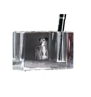 Saluki, Persian Greyhound, Arabian hound, Gazelle hound - Pen stand, crystal organiser with dog photo, unique desk decoration by Art-Dog brand