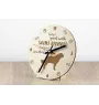 St. Bernhardshund, Bernhardiner - Hundeuhr, Holzuhr, Wanduhr für Hundefreunde, Tisch- und Regaluhr, Art-Dog