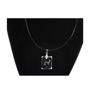 Saluki, Lévrier persan I - Pendentif chien en cristal, collier photo, bijoux uniques par Art-Dog