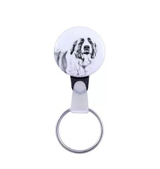St. Bernard, Saint Bernard, Alpine Mastiff, Bernhardiner - keychain with a dog portrait, pendant with the brand's own Art-Dog graphics