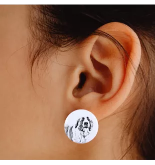 St. Bernard, Saint Bernard, Alpine Mastiff, Bernhardiner - unique dog earrings, your pet on a keychain, Art-Dog's own brand