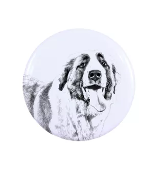 St. Bernhardshund, Bernhardiner Magnet mit einem Hundepfotenabdruck, außergewöhnlich leicht, starker Magnet, handgefertigtes Produkt der Marke Art-Dog