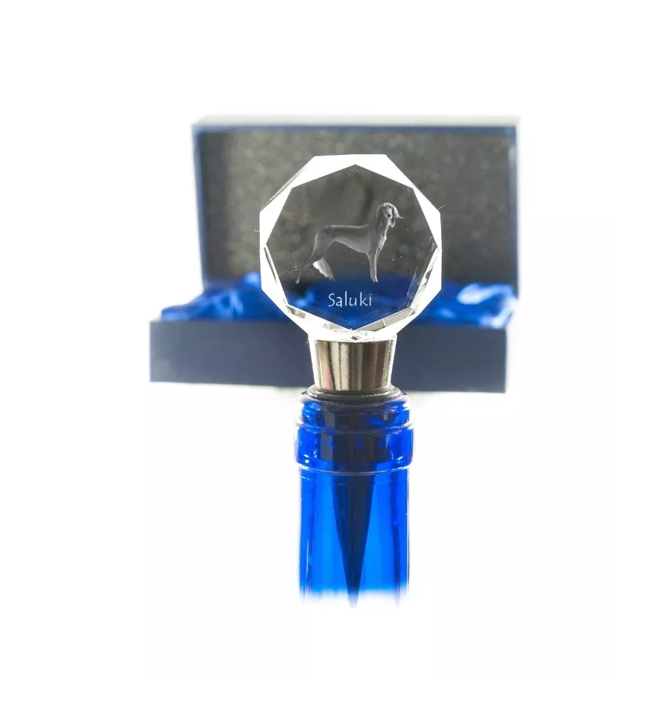 Saluki, Persischer Windhund I - Flaschenverschluss, Weinverschluss aus Kristall mit Foto, personalisiertes Geschenk für Barkeeper der Marke Art-Dog