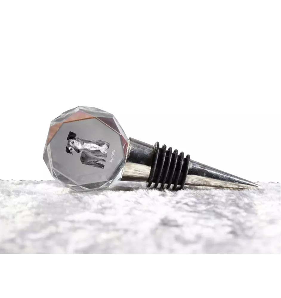 Saluki, Lévrier persan - Bouchon de bouteille, bouchon de vin en cristal avec photo, cadeau personnalisé pour barman par la marque Art-Dog