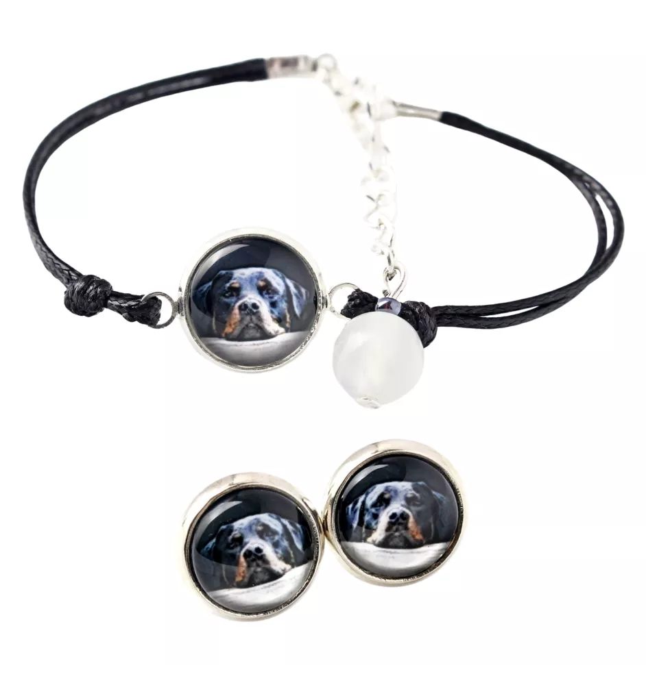Rottweiler, Rott, Rottie - a set of jewelry with your photo, a woman's ornament, handmade item, a product made with passion for creating the Art-Dog brand.