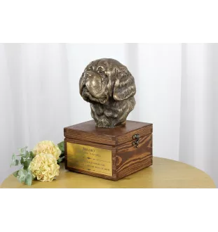 St. Bernard, Saint Bernard, Alpine Mastiff, Bernhardiner - urn for dog ashes with a statuette, small urn for a dog, personalized urn with a bust of a dog by Art-Dog brand