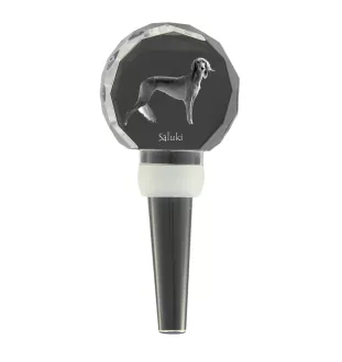 Saluki, Lévrier persan I - Bouchon de bouteille en cristal, bouchon de vin unique avec photo, cadeau personnalisé pour sommelier par la marque Art-Dog