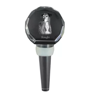 Saluki, Persian Greyhound, Arabian hound, Gazelle hound - Crystal bottle stopper, unique wine stopper with photo, personalised gift for sommelier by Art-Dog brand