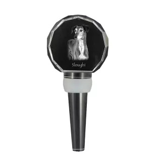 Saluki, Persian Greyhound, Arabian hound, Gazelle hound - Crystal bottle stopper, unique wine stopper with photo, personalised gift for sommelier by Art-Dog brand