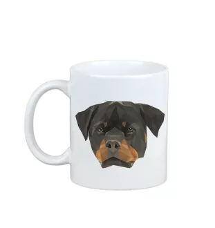 Rottweiler - Becher mit einem Bild und dem Schriftzug geometrischer Hund Art-Dog