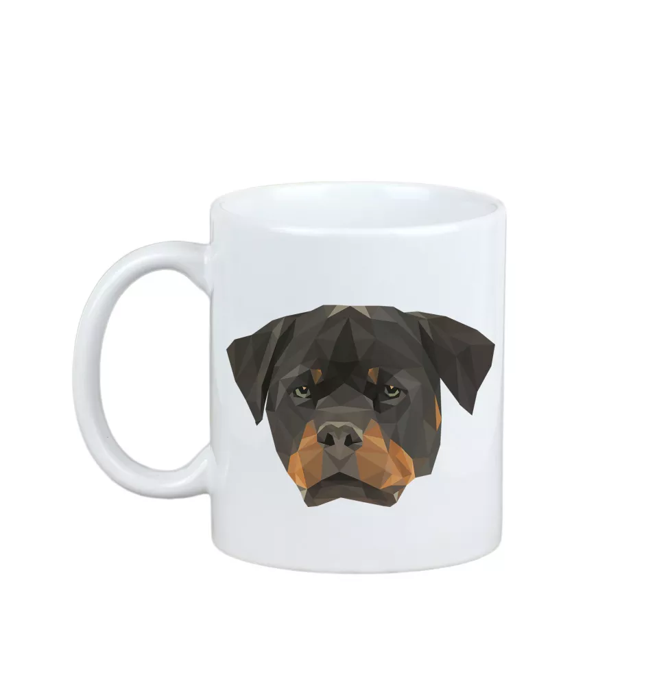 Rottweiler - Becher mit einem Bild und dem Schriftzug geometrischer Hund Art-Dog
