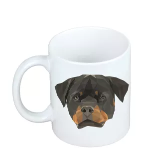 Rottweiler, Bouvier allemand - tasse avec une photo et un motif de chien géométrique Art-Dog
