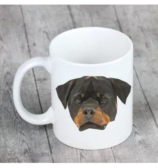 Rottweiler - Becher mit einem Bild und dem Schriftzug geometrischer Hund Art-Dog